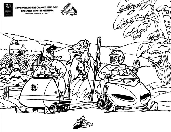 Dibujo para colorear: Snowmobile / Skidoo (Transporte) #139784 - Dibujos para Colorear e Imprimir Gratis