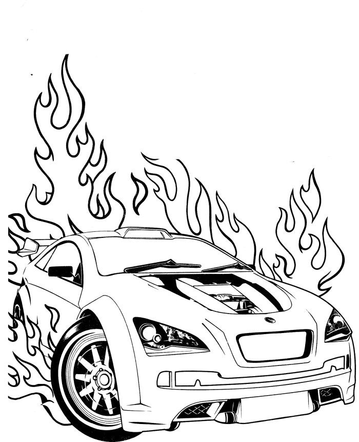 Dibujo para colorear: Sports car / Tuning (Transporte) #147037 - Dibujos para Colorear e Imprimir Gratis