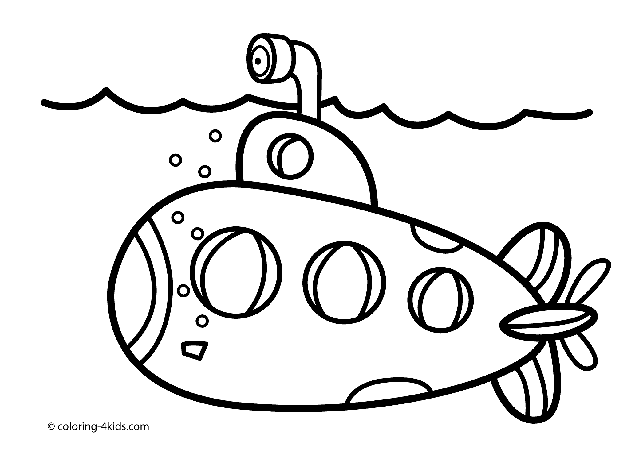 Dibujo para colorear: Submarine (Transporte) #137695 - Dibujos para Colorear e Imprimir Gratis