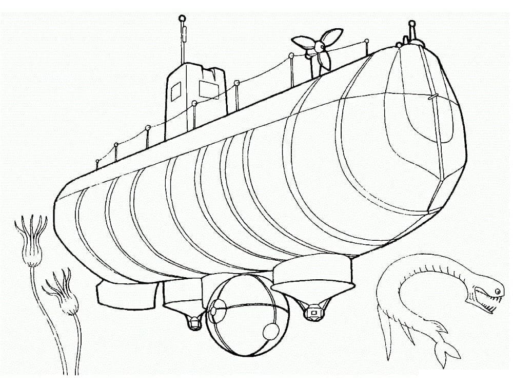 Dibujo gratuito Submarino #206204 de la coleccion Transporte para imprimir