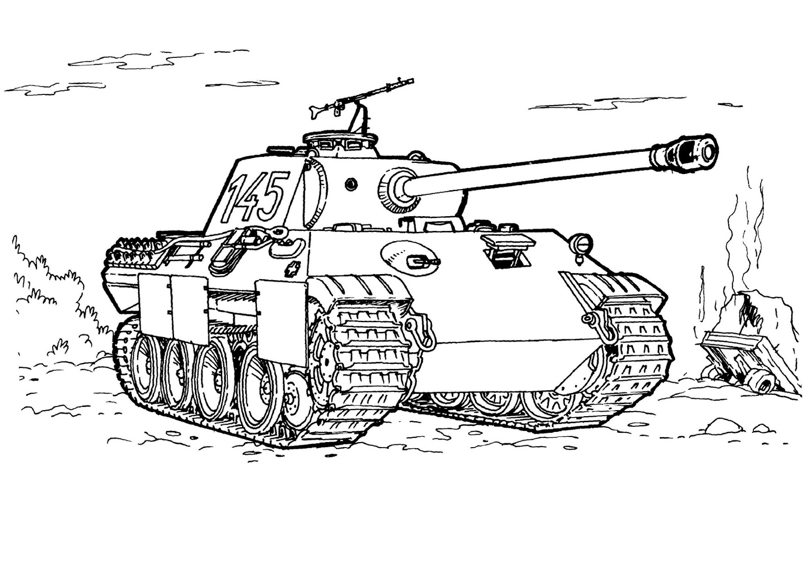 Dibujo para colorear: Tank (Transporte) #138003 - Dibujos para Colorear e Imprimir Gratis