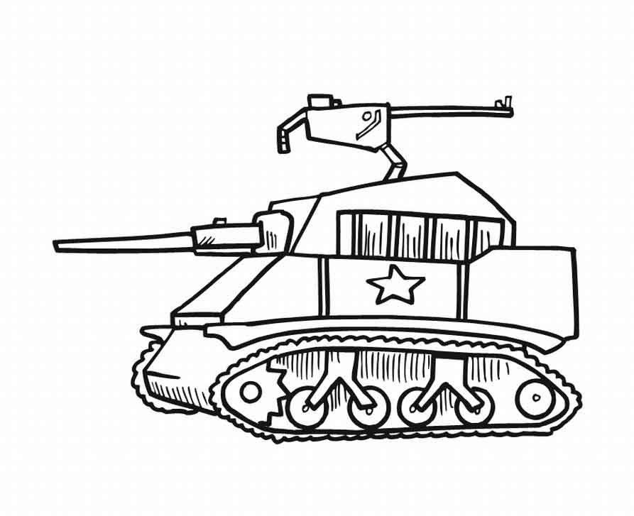 Dibujo para colorear: Tank (Transporte) #138034 - Dibujos para Colorear e Imprimir Gratis