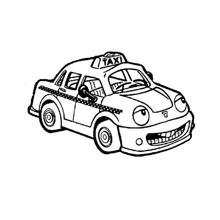 Dibujo para colorear: Taxi (Transporte) #137190 - Dibujos para Colorear e Imprimir Gratis