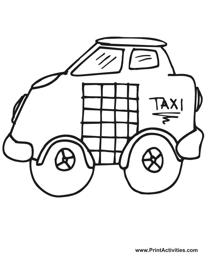 Dibujo para colorear: Taxi (Transporte) #137198 - Dibujos para Colorear e Imprimir Gratis