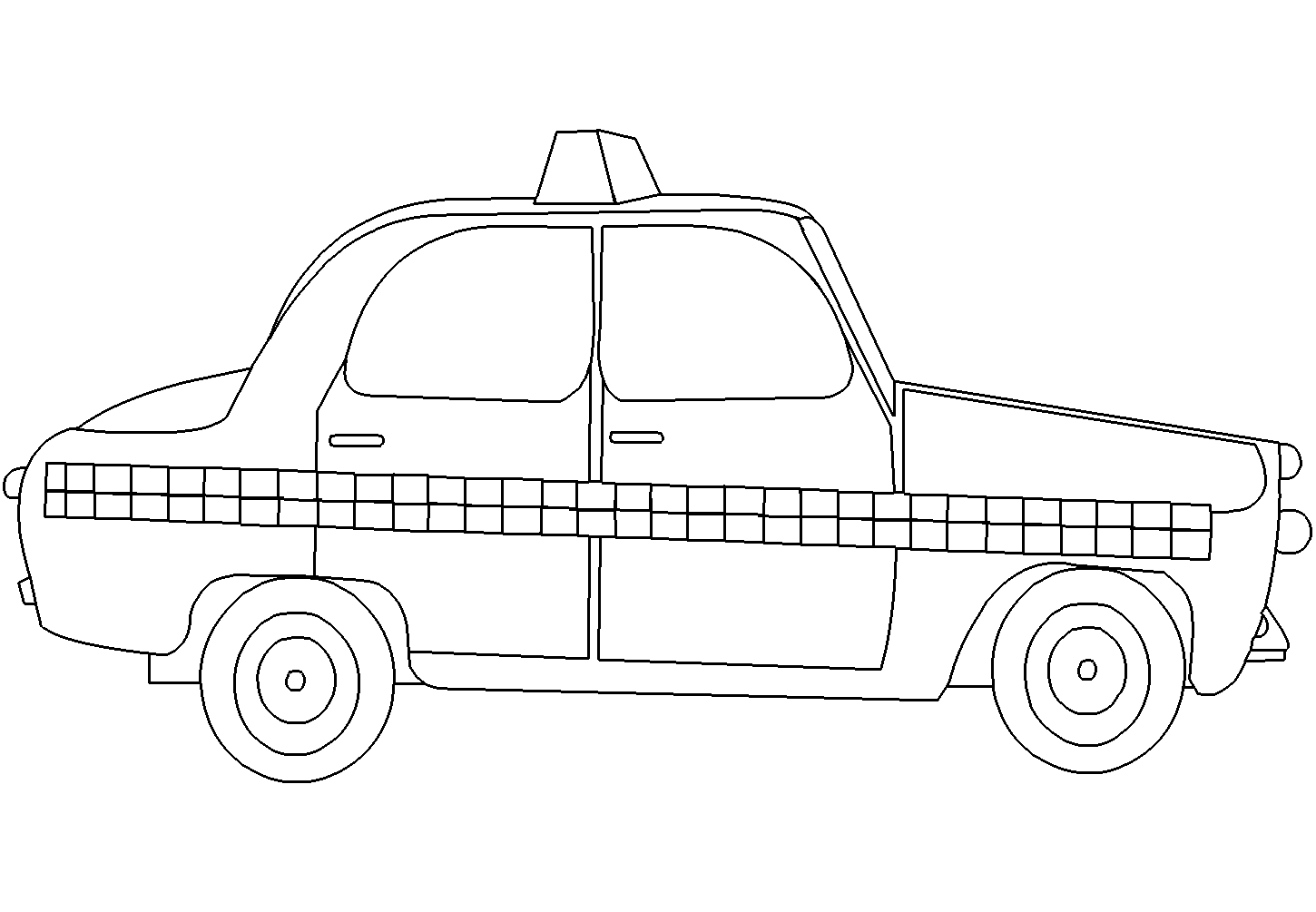 Dibujo para colorear: Taxi (Transporte) #137199 - Dibujos para Colorear e Imprimir Gratis