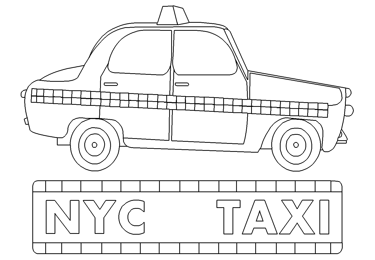 Dibujo para colorear: Taxi (Transporte) #137201 - Dibujos para Colorear e Imprimir Gratis
