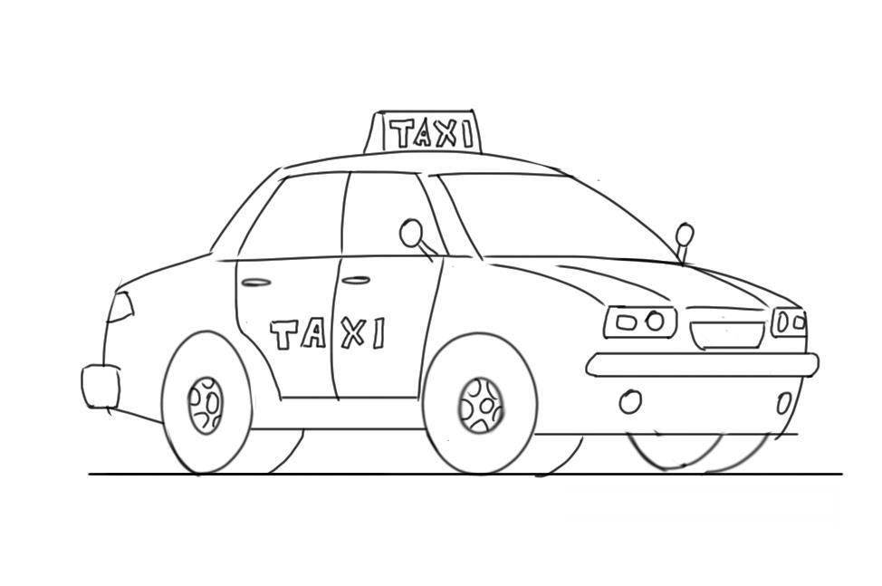 Dibujo para colorear: Taxi (Transporte) #137207 - Dibujos para Colorear e Imprimir Gratis