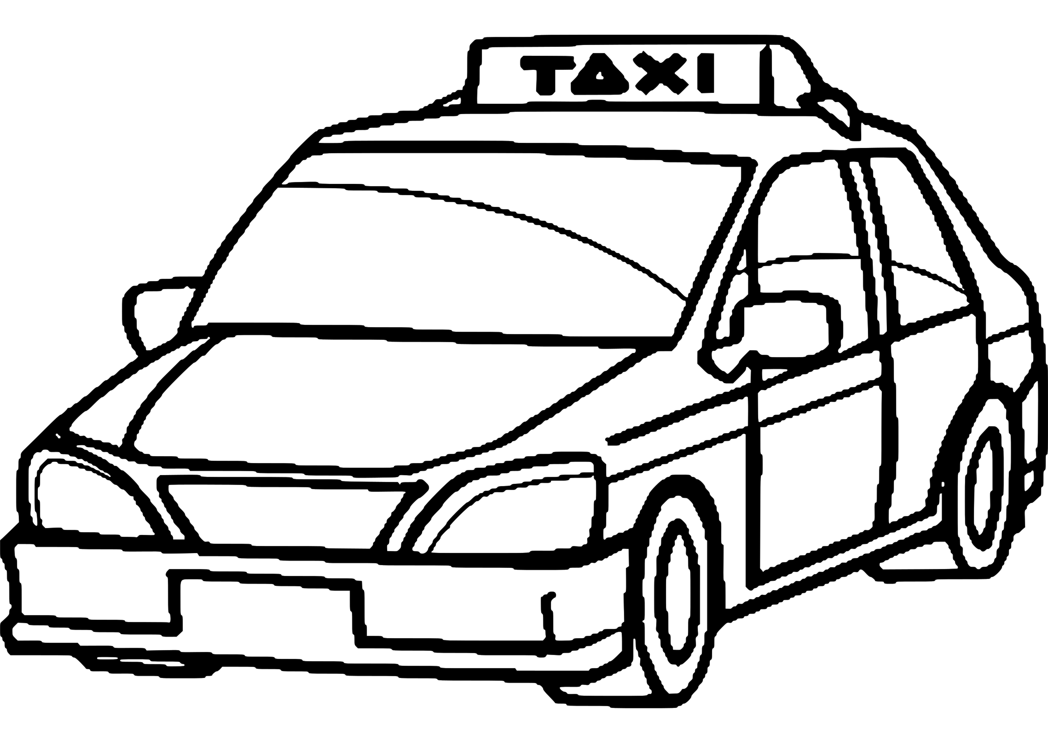 Dibujo para colorear: Taxi (Transporte) #137208 - Dibujos para Colorear e Imprimir Gratis