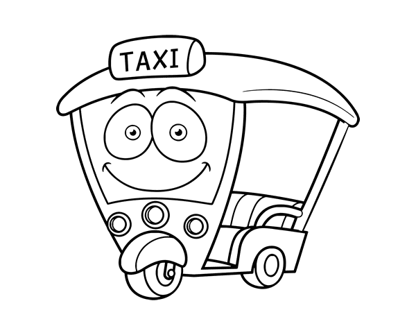 Dibujo para colorear: Taxi (Transporte) #137213 - Dibujos para Colorear e Imprimir Gratis