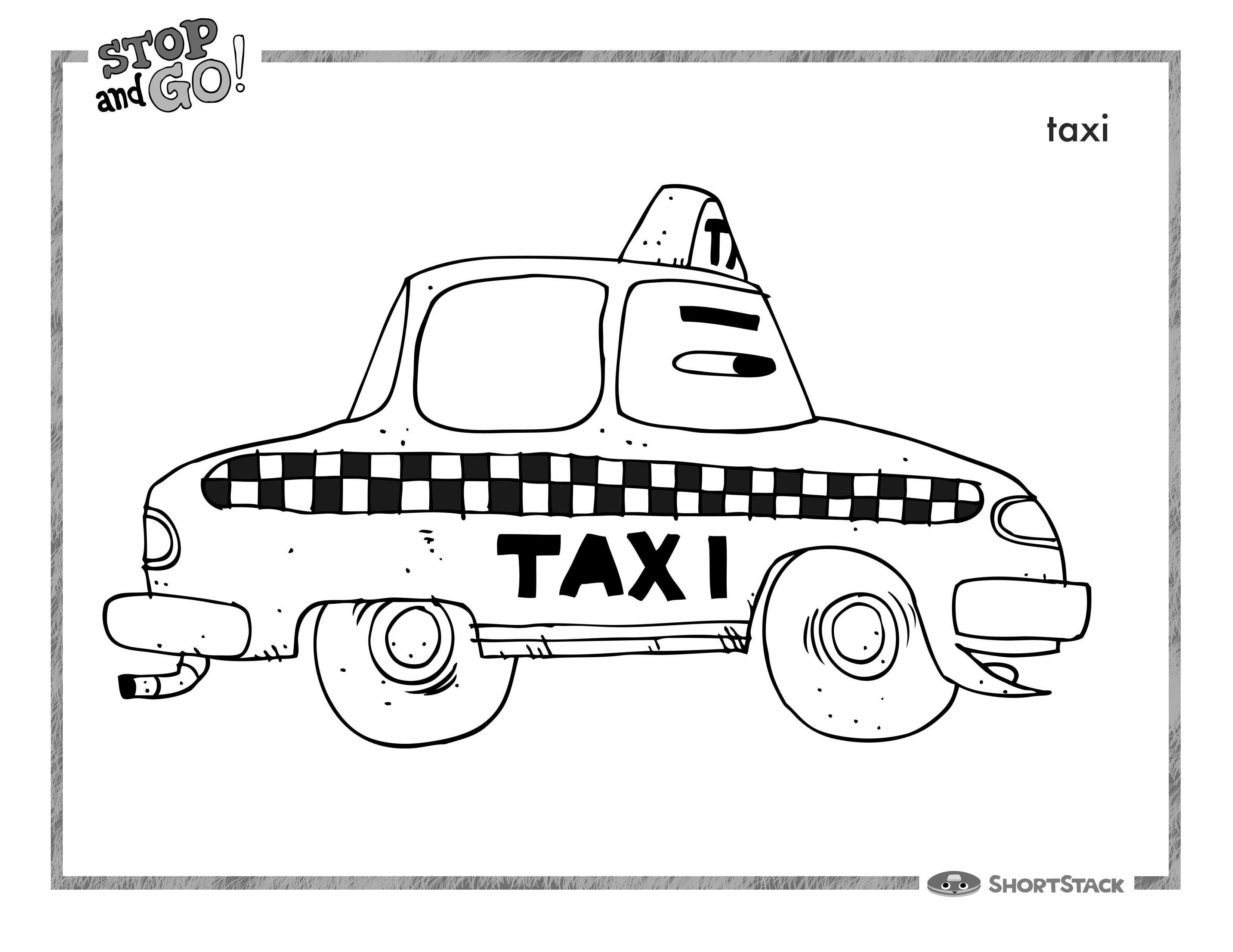 Dibujo para colorear: Taxi (Transporte) #137214 - Dibujos para Colorear e Imprimir Gratis