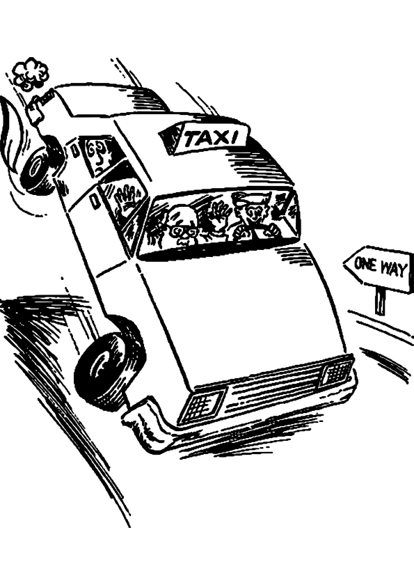 Dibujo para colorear: Taxi (Transporte) #137218 - Dibujos para Colorear e Imprimir Gratis