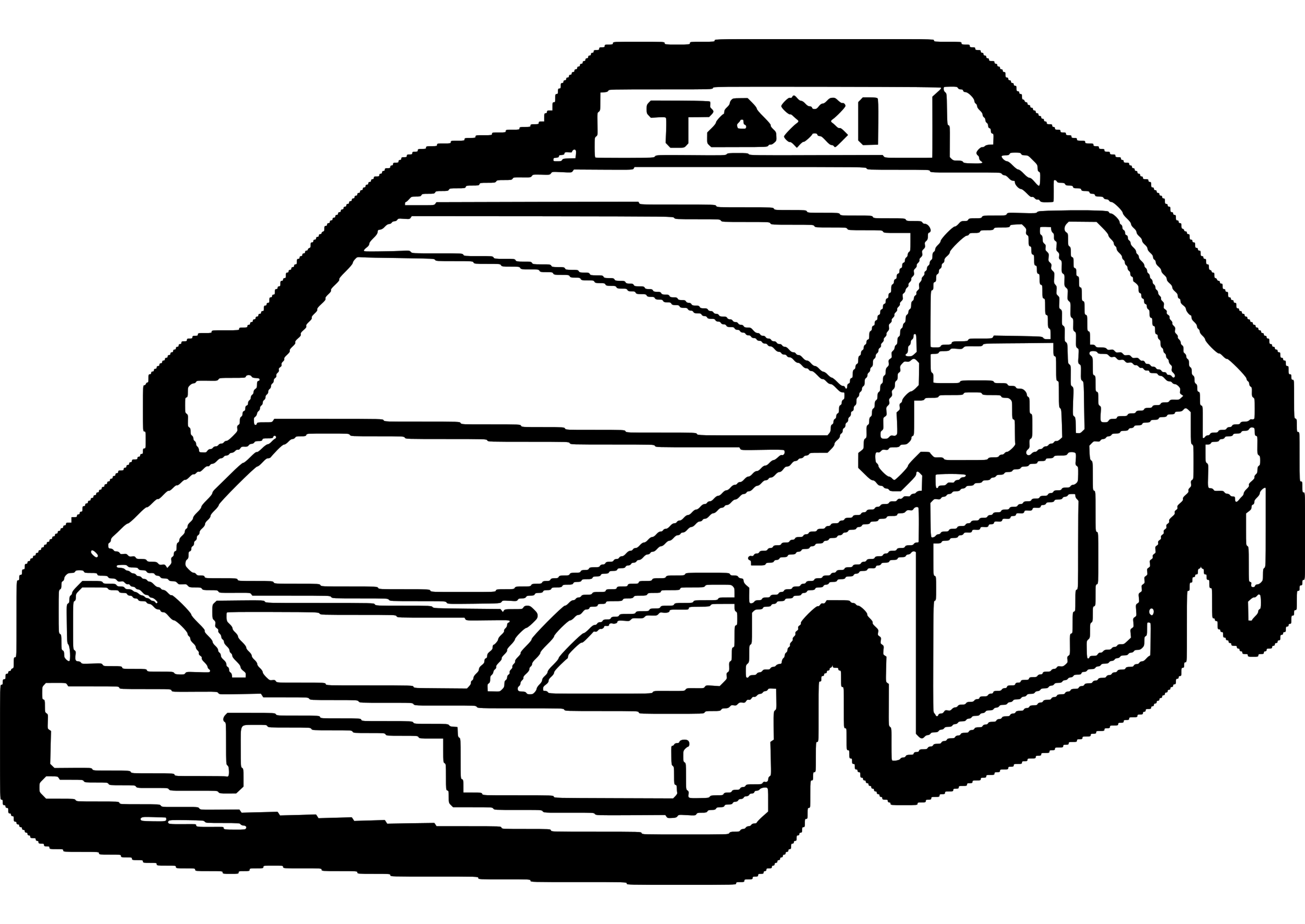 Dibujo para colorear: Taxi (Transporte) #137221 - Dibujos para Colorear e Imprimir Gratis