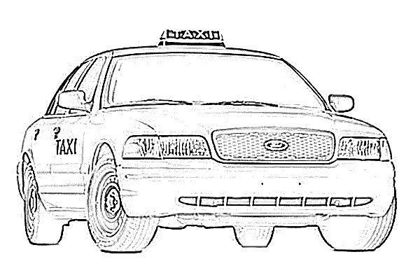 Dibujo para colorear: Taxi (Transporte) #137229 - Dibujos para Colorear e Imprimir Gratis