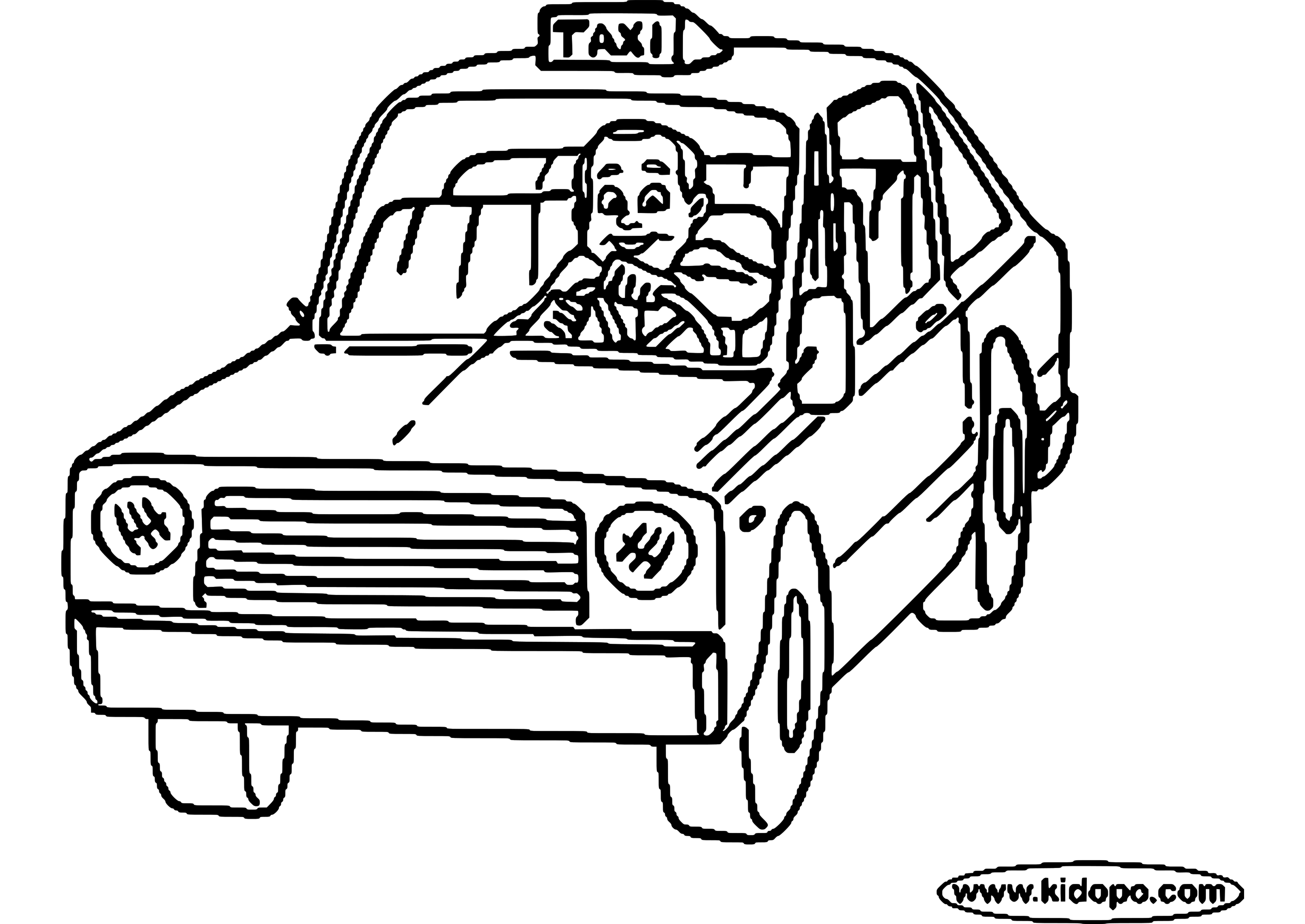 Dibujo para colorear: Taxi (Transporte) #137230 - Dibujos para Colorear e Imprimir Gratis