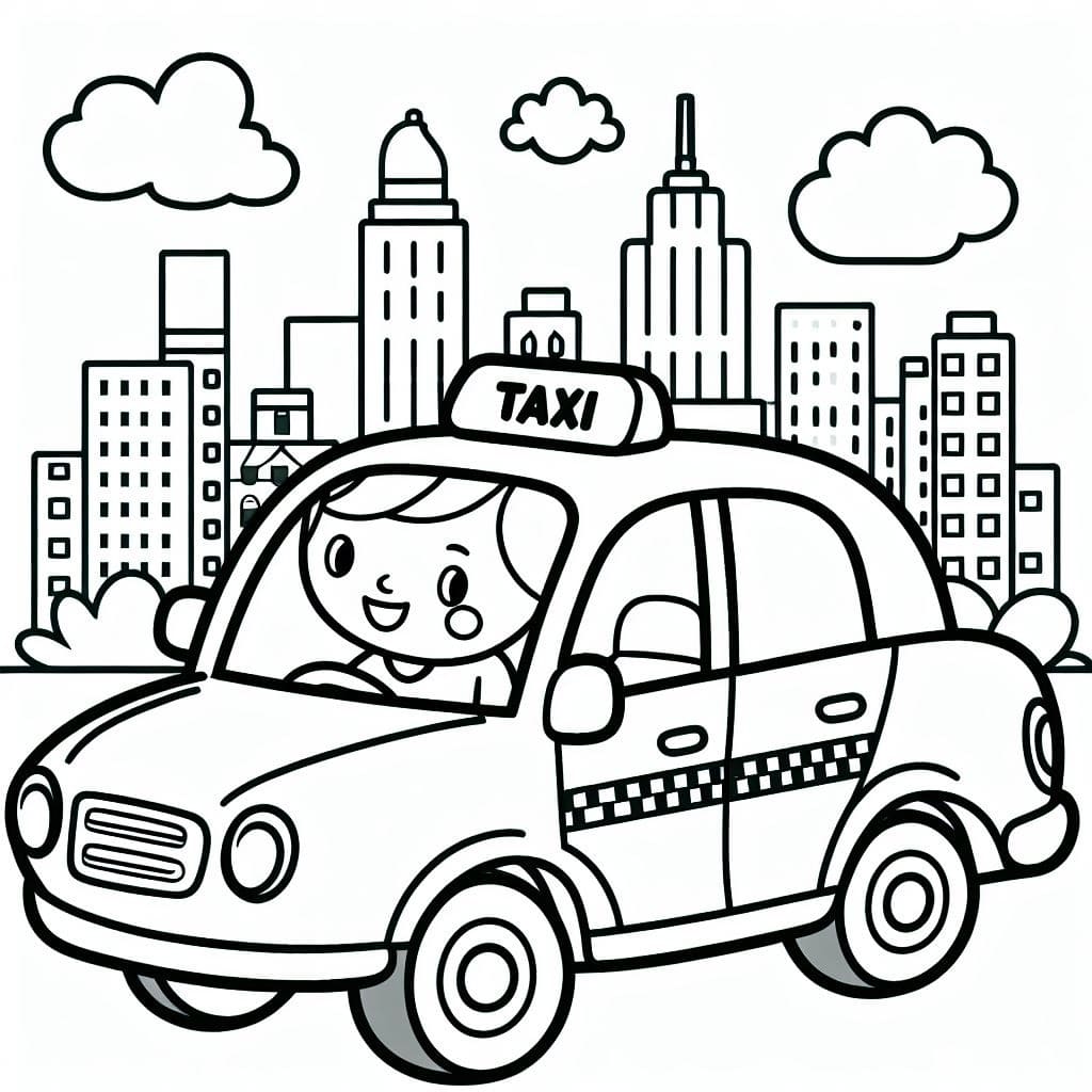 Dibujo gratuito Taxi #204437 de la coleccion Transporte para imprimir