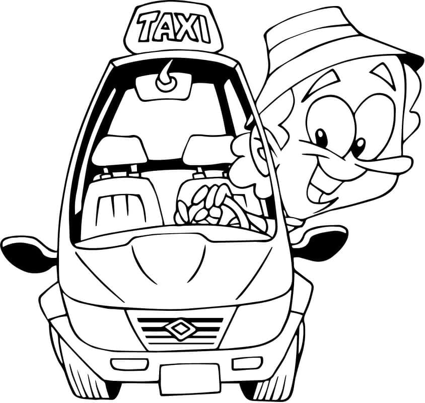 Dibujo gratuito Taxi #204438 de la coleccion Transporte para imprimir