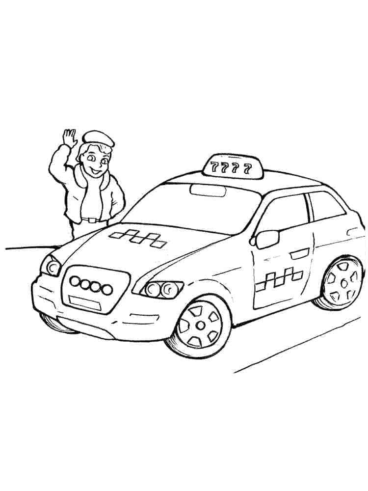 Dibujo gratuito Taxi #204455 de la coleccion Transporte para imprimir