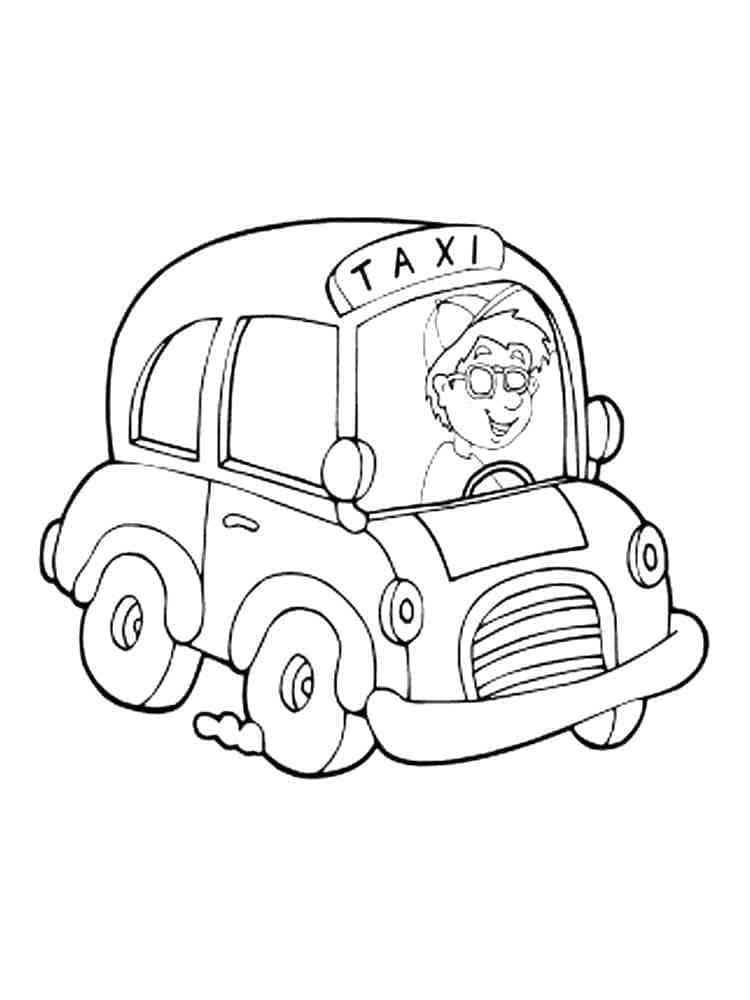 Dibujo gratuito Taxi #204458 de la coleccion Transporte para imprimir