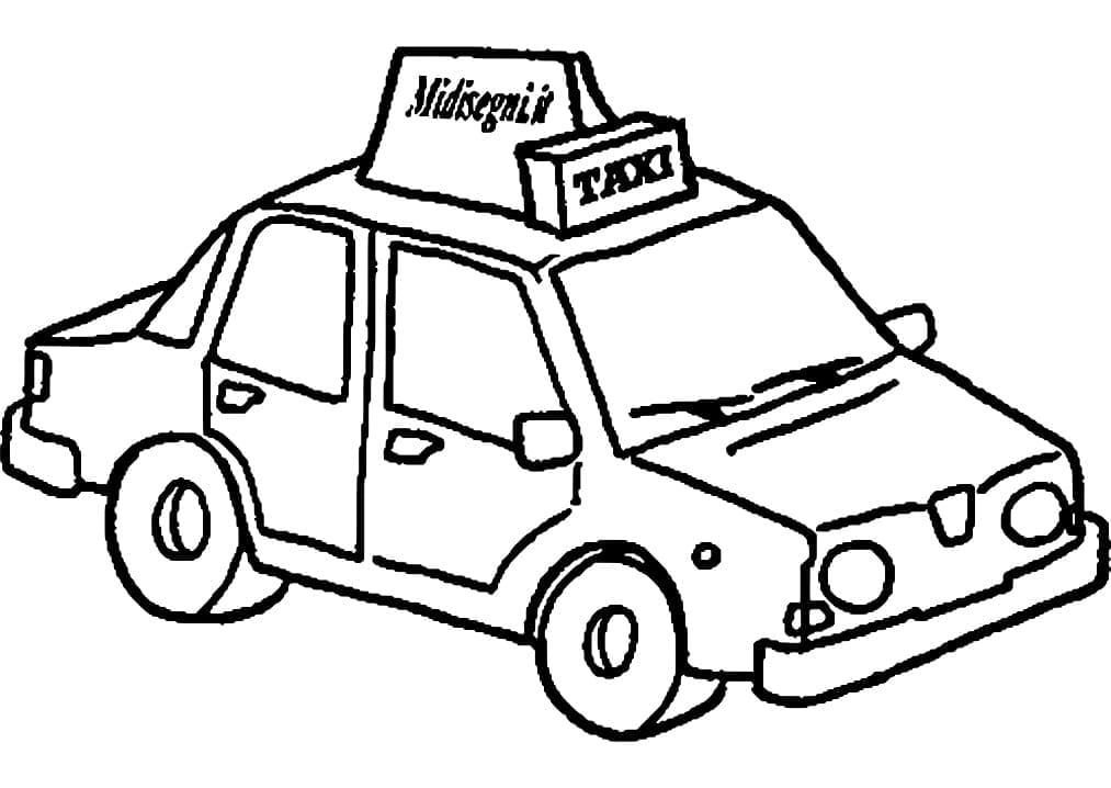 Dibujo para colorear: Taxi (Transporte) #204459 - Dibujos para Colorear e Imprimir Gratis