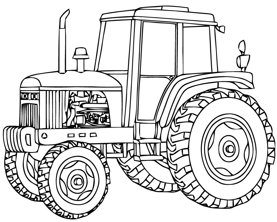 Dibujos de Tractor (Transporte) para colorear – Páginas imprimibles gratis