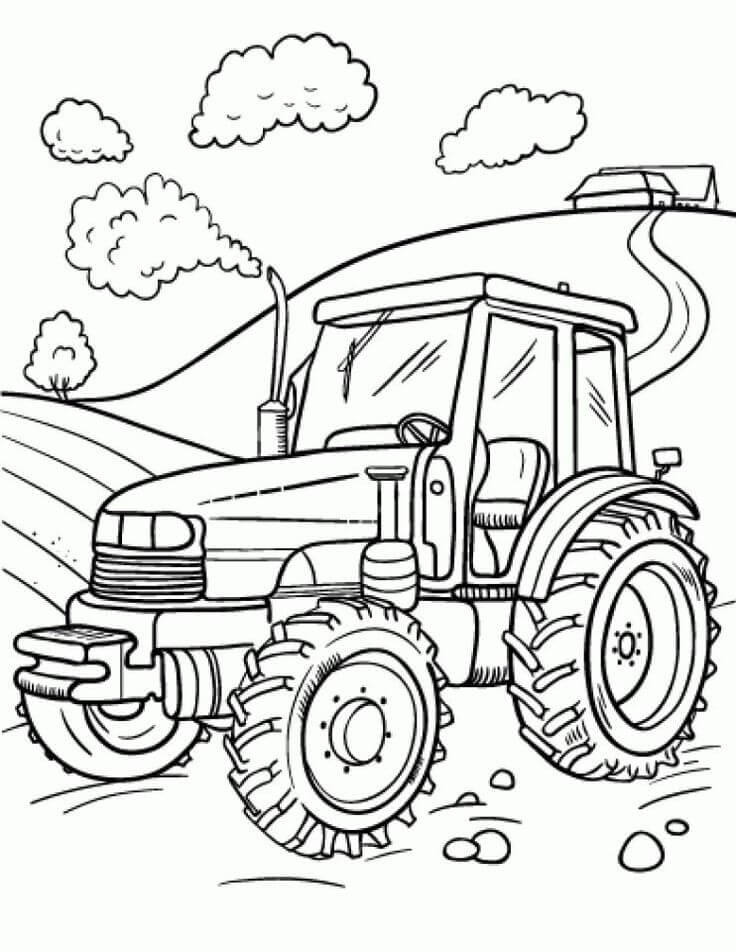 Dibujo gratuito Tractor #172588 de la coleccion Transporte para imprimir