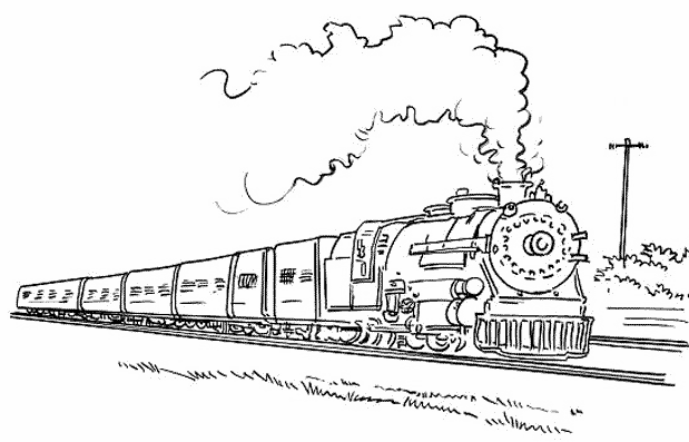 Dibujo para colorear: Train / Locomotive (Transporte) #135034 - Dibujos para Colorear e Imprimir Gratis
