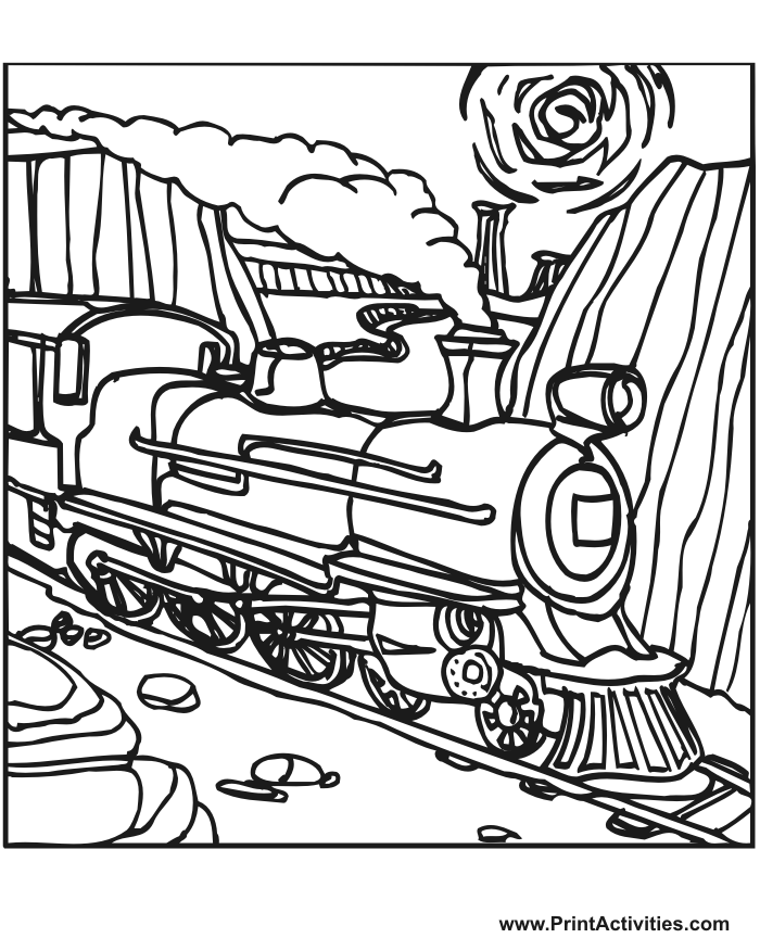 Dibujo para colorear: Train / Locomotive (Transporte) #135050 - Dibujos para Colorear e Imprimir Gratis