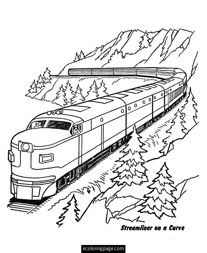 Dibujo para colorear: Train / Locomotive (Transporte) #135052 - Dibujos para Colorear e Imprimir Gratis