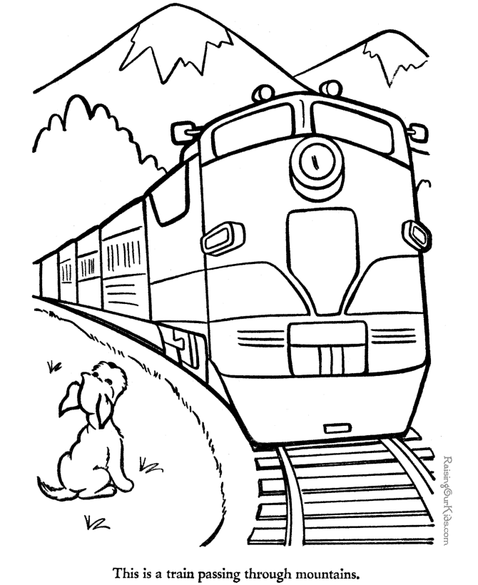 Dibujo para colorear: Train / Locomotive (Transporte) #135055 - Dibujos para Colorear e Imprimir Gratis