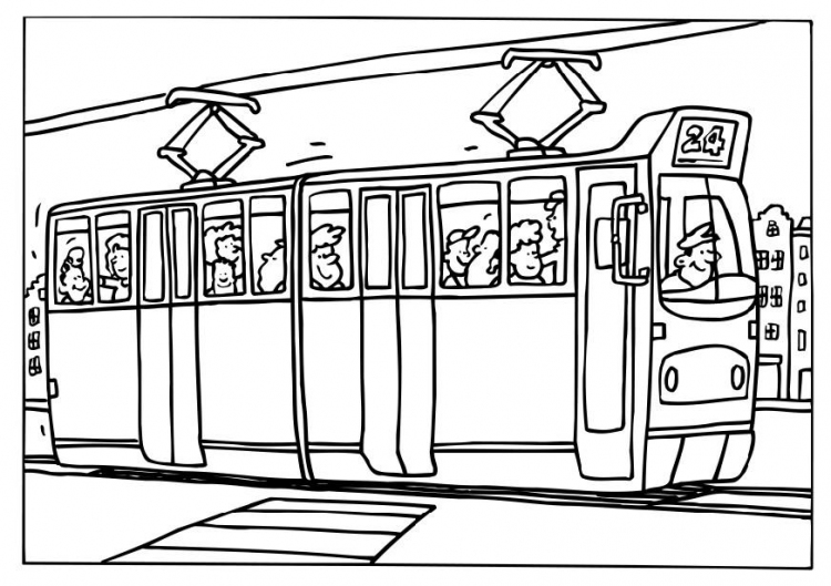 Dibujo para colorear: Tramway (Transporte) #145407 - Dibujos para Colorear e Imprimir Gratis