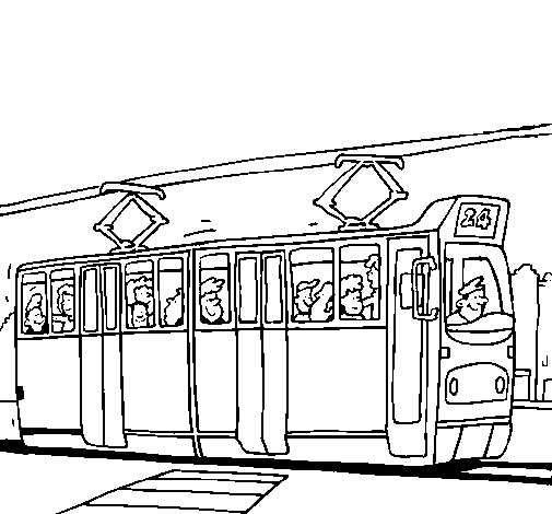 Dibujo para colorear: Tramway (Transporte) #145413 - Dibujos para Colorear e Imprimir Gratis