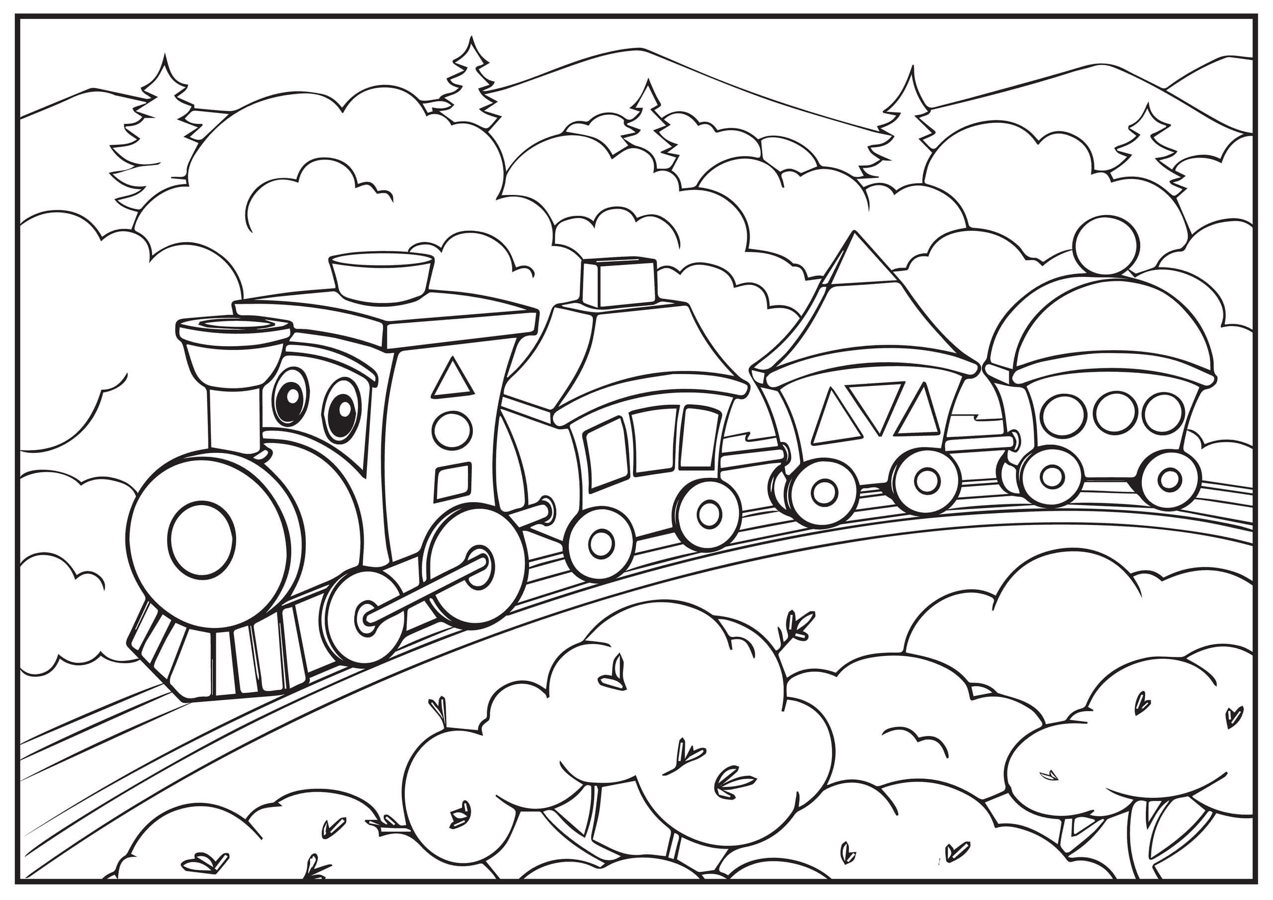 Dibujo gratuito Tren / Locomotora #180614 de la coleccion Transporte para imprimir