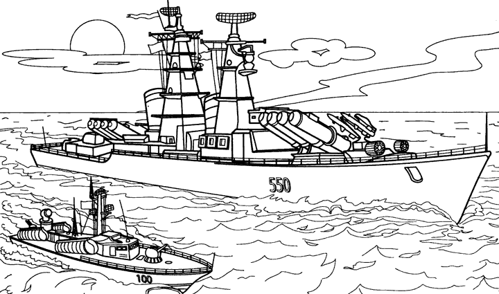 Dibujo para colorear: Warship (Transporte) #138457 - Dibujos para Colorear e Imprimir Gratis