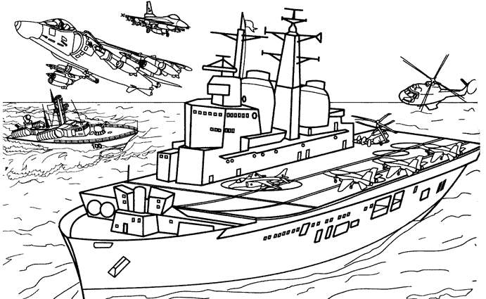 Dibujo para colorear: Warship (Transporte) #138466 - Dibujos para Colorear e Imprimir Gratis