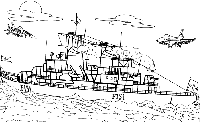 Dibujo para colorear: Warship (Transporte) #138470 - Dibujos para Colorear e Imprimir Gratis