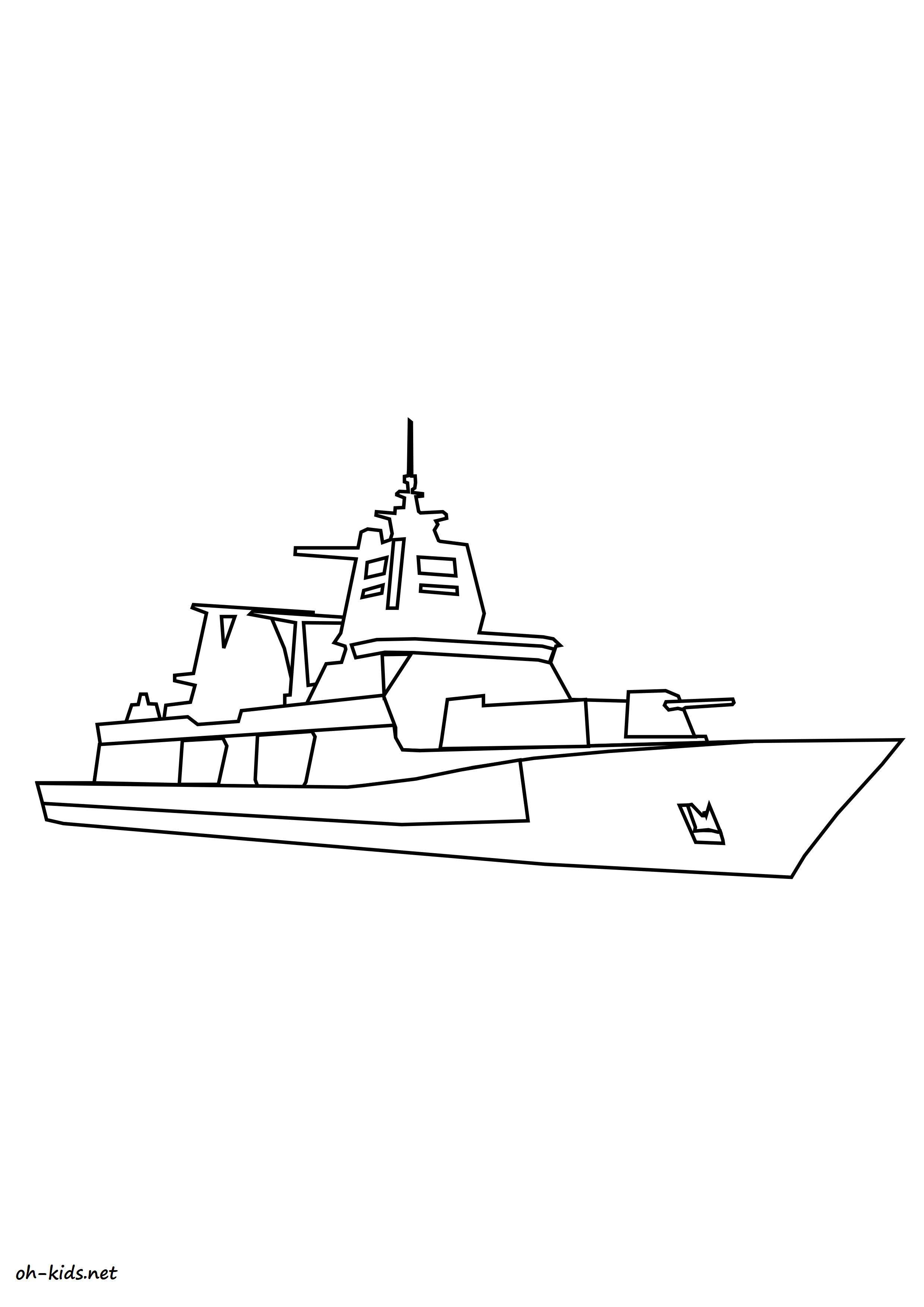 Dibujo para colorear: Warship (Transporte) #138643 - Dibujos para Colorear e Imprimir Gratis