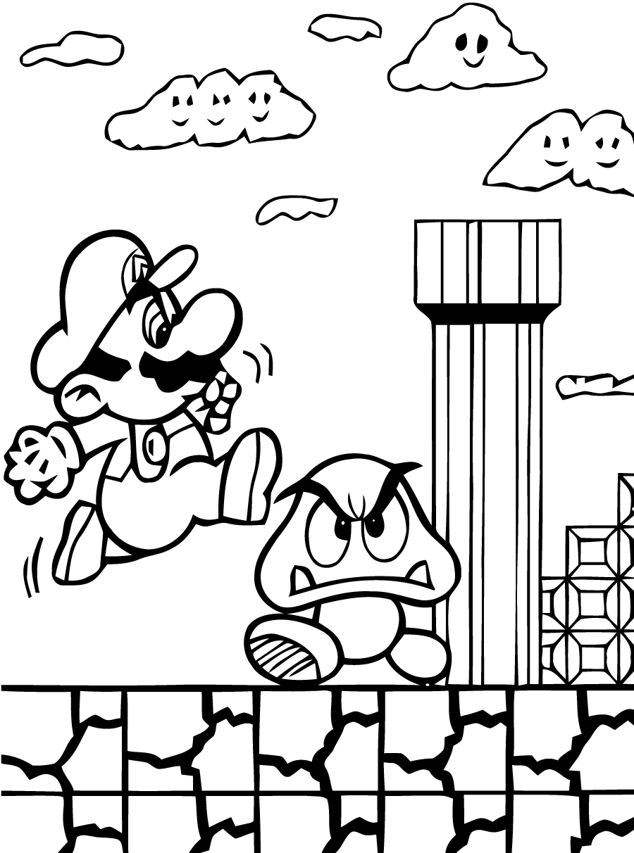 Dibujos De Mario Bros Videojuegos Para Colorear Y Pintar P Ginas