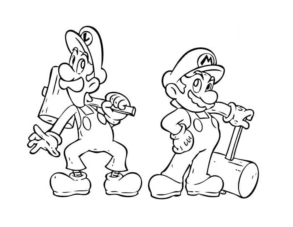 Dibujo gratuito Mario y Luigi #217714 de la coleccion Videojuegos para imprimir