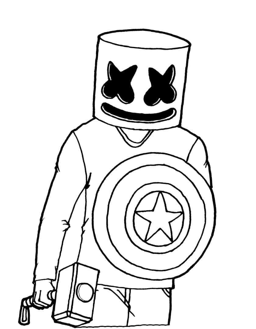 Dibujo gratuito Marshmello Fortnite #208258 de la coleccion Videojuegos para imprimir