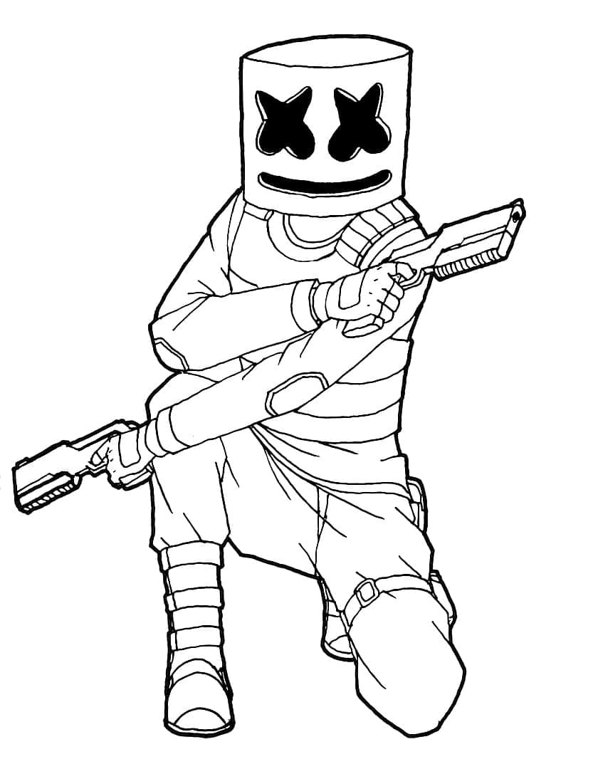 Dibujo para colorear: Marshmello Fortnite (Videojuegos) #208259 - Dibujos para Colorear e Imprimir Gratis