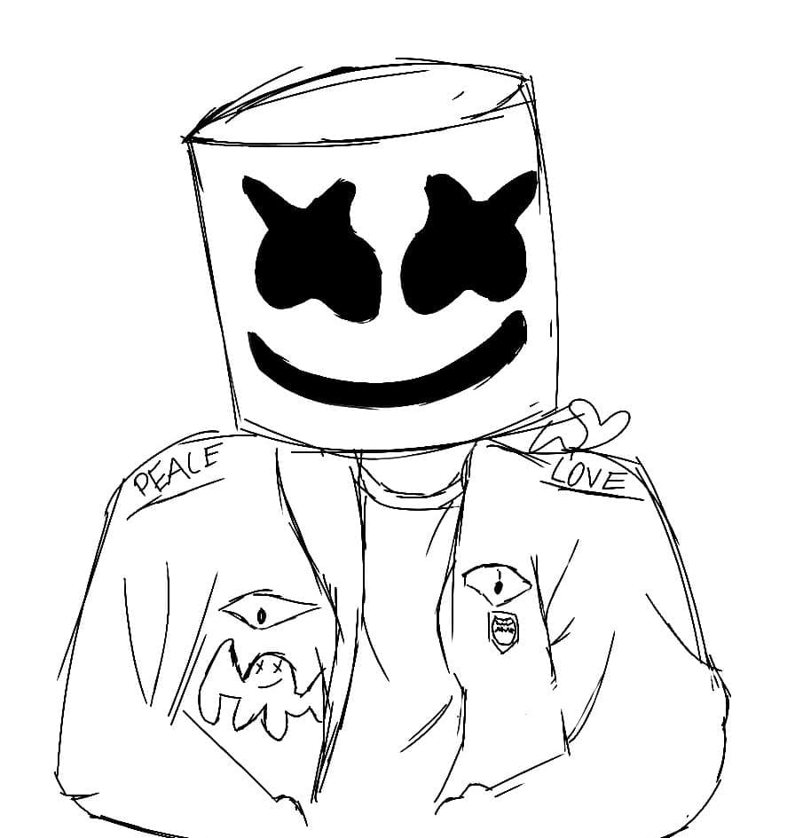 Dibujo para colorear: Marshmello Fortnite (Videojuegos) #208265 - Dibujos para Colorear e Imprimir Gratis
