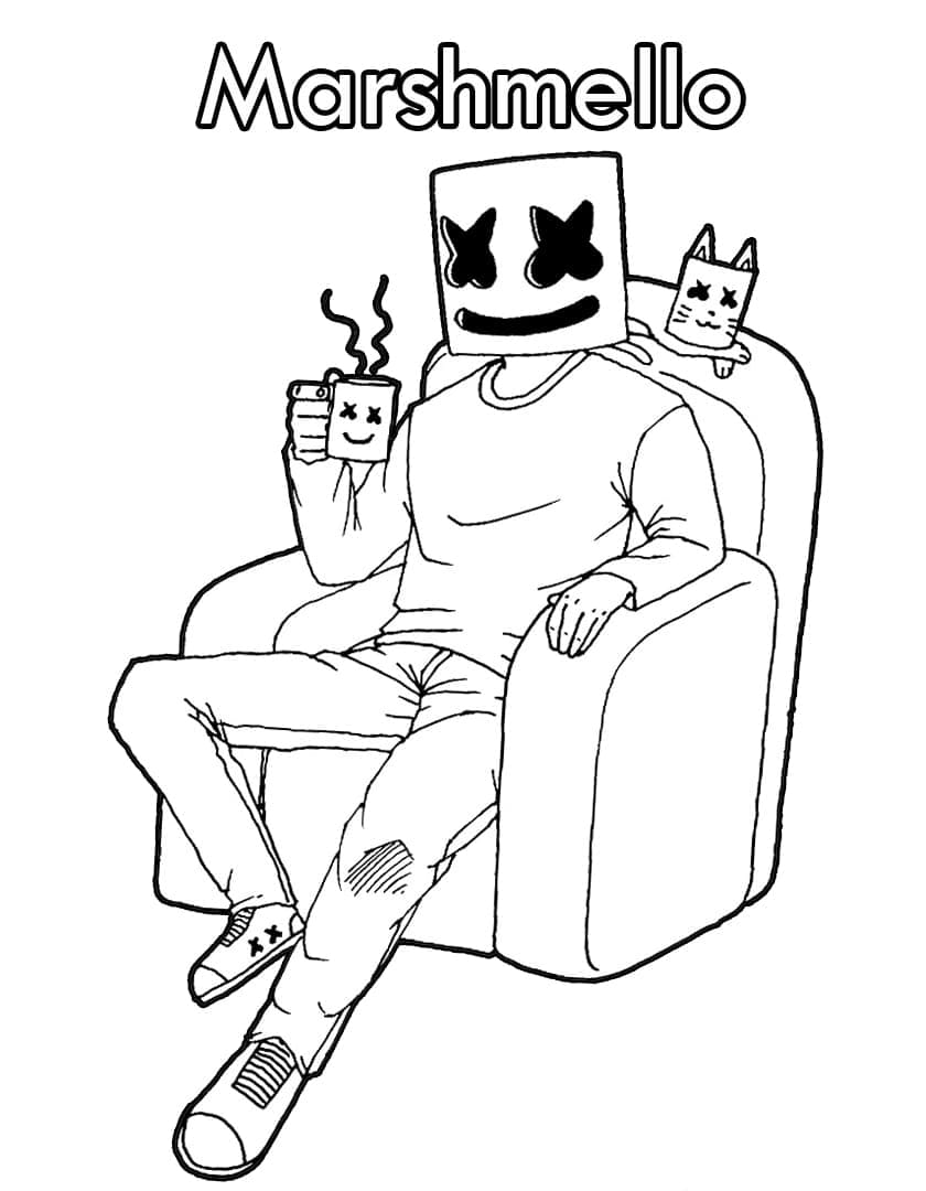 Dibujo gratuito Marshmello Fortnite #208271 de la coleccion Videojuegos para imprimir