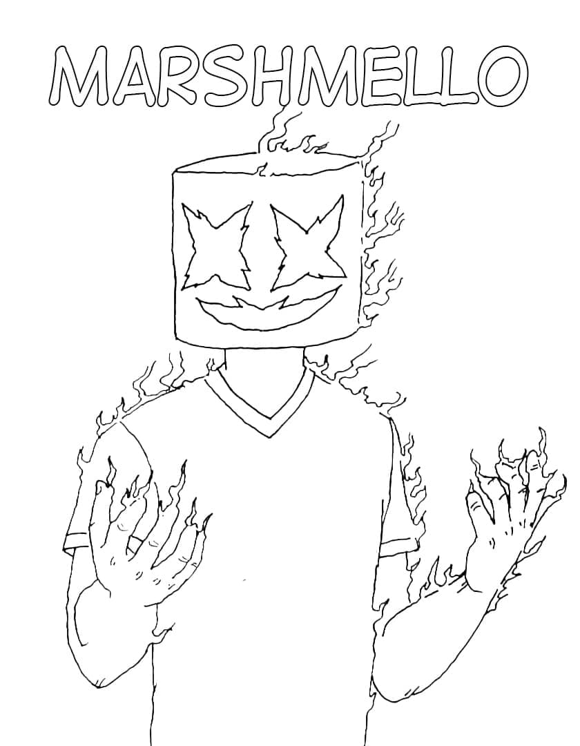 Dibujo gratuito Marshmello Fortnite #208275 de la coleccion Videojuegos para imprimir