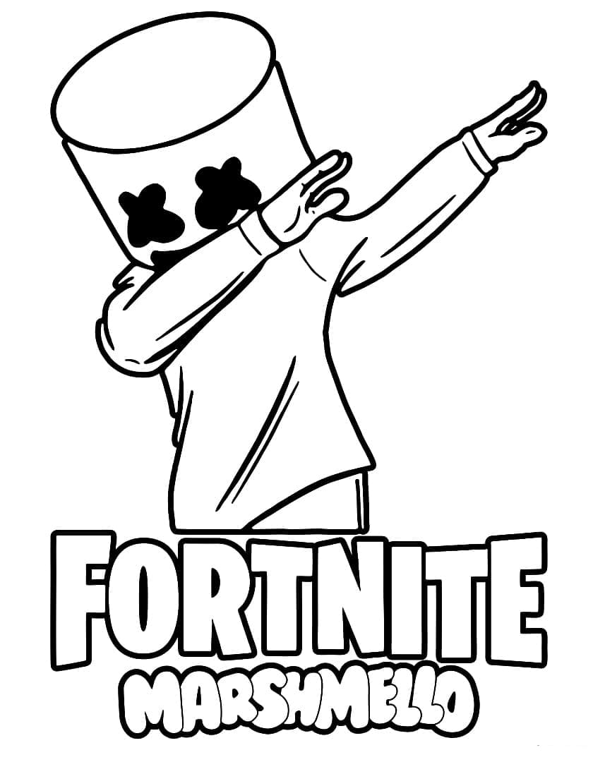 Dibujo gratuito Marshmello Fortnite #208290 de la coleccion Videojuegos para imprimir