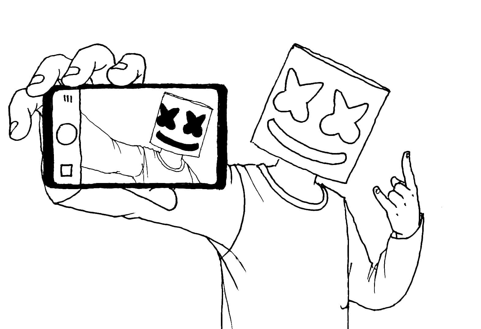 Dibujo gratuito Marshmello Fortnite #208297 de la coleccion Videojuegos para imprimir