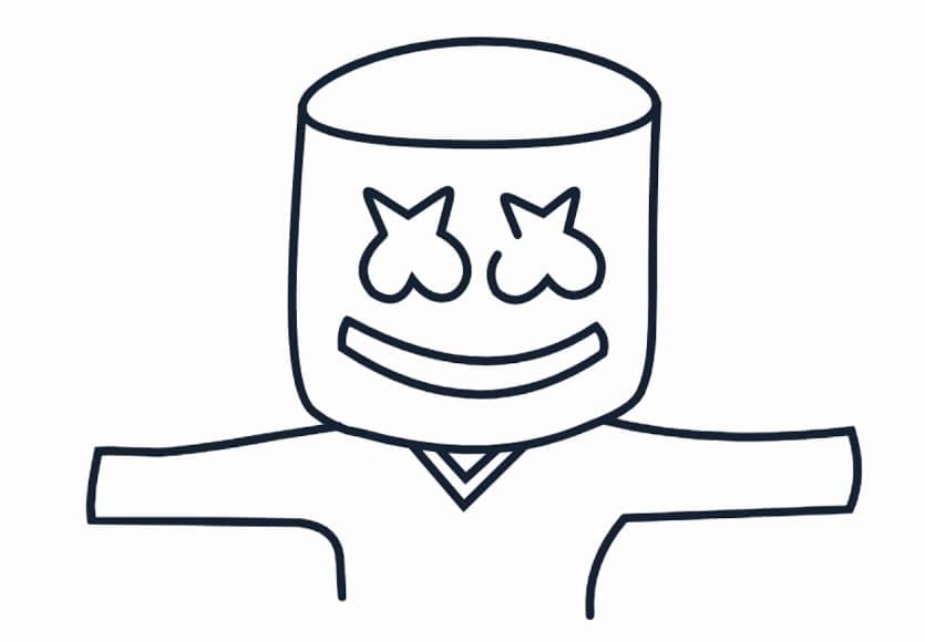 Dibujo gratuito Marshmello Fortnite #208298 de la coleccion Videojuegos para imprimir