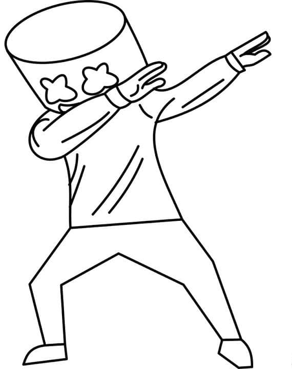 Dibujo gratuito Marshmello Fortnite #208301 de la coleccion Videojuegos para imprimir