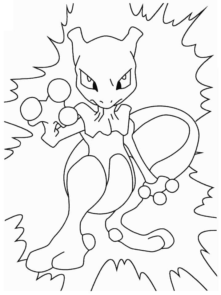 Dibujo para colorear: Mewtwo (Videojuegos) #179439 - Dibujos para Colorear e Imprimir Gratis