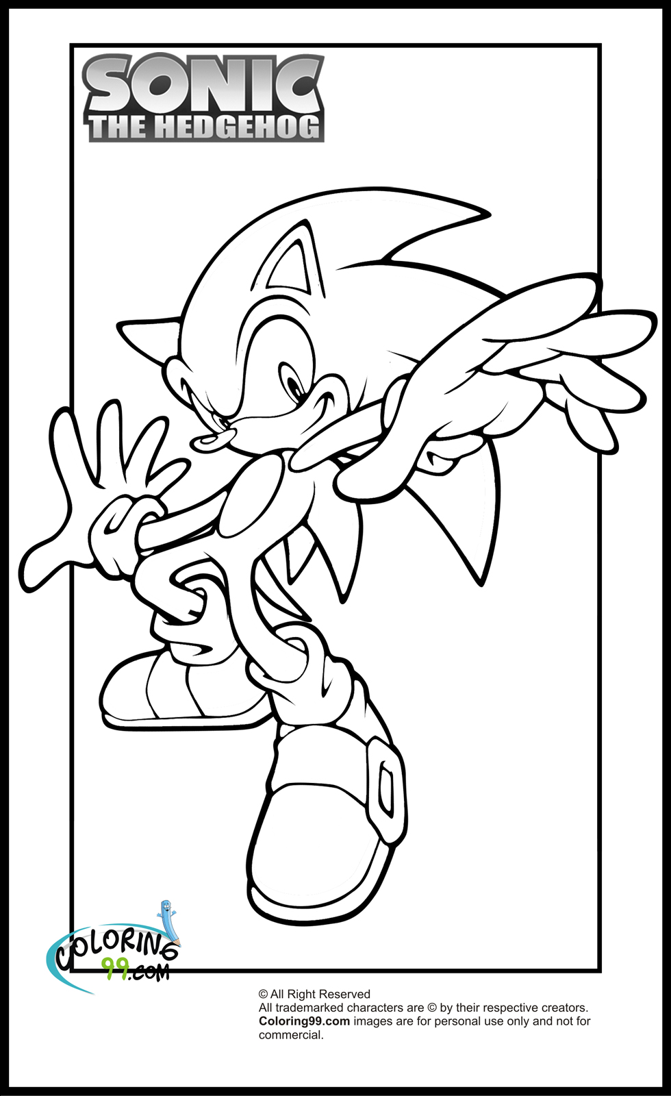 Dibujo para colorear: Sonic (Videojuegos) #153844 - Dibujos para Colorear e Imprimir Gratis