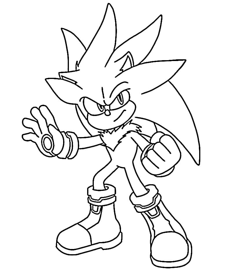 Dibujo gratuito Sonic de plata #221546 de la coleccion Videojuegos para imprimir